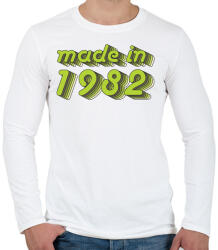 printfashion made-in-1982-green-grey - Férfi hosszú ujjú póló - Fehér (486075)