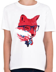 printfashion American fox - Gyerek póló - Fehér (214537)