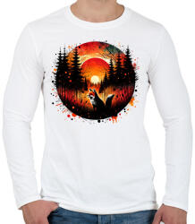 printfashion Cuki erdei róka - Férfi hosszú ujjú póló - Fehér (15370131)