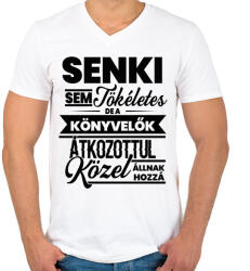 printfashion Tökéletes könyvelő - Férfi V-nyakú póló - Fehér (5334439)