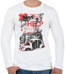 printfashion World war II - Férfi hosszú ujjú póló - Fehér (4641594)