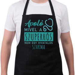 printfashion Szuperhős - Ápoló - Kötény - Fekete (7225602)