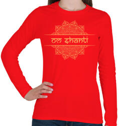 printfashion Om Shanti - Női hosszú ujjú póló - Piros (14514261)
