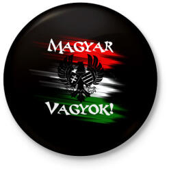 printfashion magyar vagyok minta - Kitűző, hűtőmágnes - Fekete (3103629)