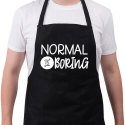 printfashion normal is borring - Kötény - Fekete (4932869)