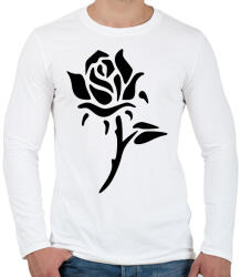 printfashion Rózsa - fekete - Férfi hosszú ujjú póló - Fehér (12067979)