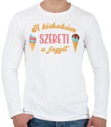 printfashion A kisbabám szereti a fagyit - Kismama - Férfi hosszú ujjú póló - Fehér (7052372)