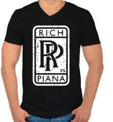 printfashion RP - Rich Piana - Férfi V-nyakú póló - Fekete (14938942)