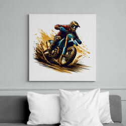 printfashion Motocross - Vászonkép - Fehér (16772927)