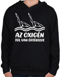 printfashion Oxigén - Gyerek kapucnis pulóver - Fekete (15909403)