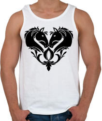 printfashion Lovas szív - Férfi atléta - Fehér (2746197)