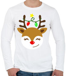 printfashion Rénszarvas - Férfi hosszú ujjú póló - Fehér (11123304)