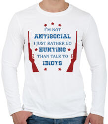 printfashion I just rather go hunting - Férfi hosszú ujjú póló - Fehér (7492451)