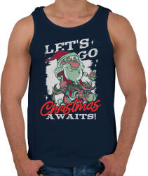 printfashion Karácsony - Télapó lovon - Férfi atléta - Sötétkék (5647854)