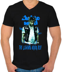 printfashion Juice wrld-BLUE - Férfi V-nyakú póló - Fekete (5142867)