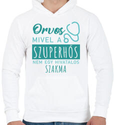 printfashion Szuperhős - Orvos - Férfi kapucnis pulóver - Fehér (7223549)