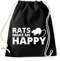 printfashion Rats make me happy - Sportzsák, Tornazsák - Fekete (13442004)