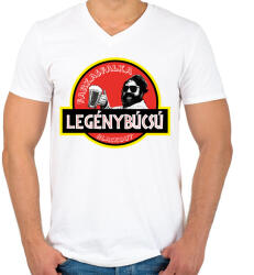 printfashion Legénybúcsú - farkasfalka blackout 2 - Férfi V-nyakú póló - Fehér (5564985)