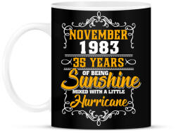 printfashion 1983 Születésnap - Napfény egy kis hurrikánnal! - Bögre - Fekete (1050967)