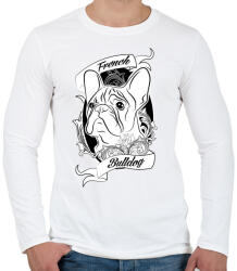 printfashion french bulldog - Férfi hosszú ujjú póló - Fehér (286999)