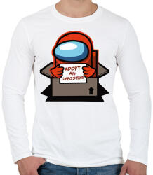 printfashion Among us- adoptálj imposztort - Férfi hosszú ujjú póló - Fehér (4086741)