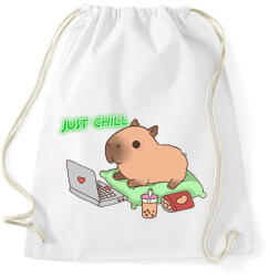 printfashion Just chill - Capybara - Sportzsák, Tornazsák - Fehér (13860803)