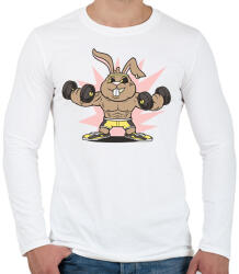 printfashion Gyúrós nyuszi - Férfi hosszú ujjú póló - Fehér (13324031)