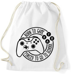 printfashion Born to Game, Forced to go to School - Sportzsák, Tornazsák - Fehér (16756453)