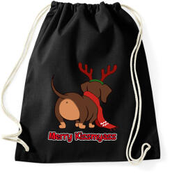 printfashion Merry Kiss my ass tacskó - Sportzsák, Tornazsák - Fekete (14630180)