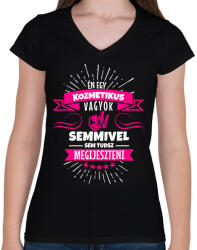 printfashion Bátor kozmetikus - Női V-nyakú póló - Fekete (2668340)