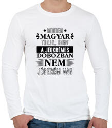 printfashion Minden magyar tudja - Férfi hosszú ujjú póló - Fehér (7414296)