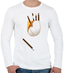 printfashion Zseb ecsettel - Férfi hosszú ujjú póló - Fehér (6253314)