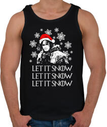 printfashion LET IT SNOW - Férfi atléta - Fekete (1998419)