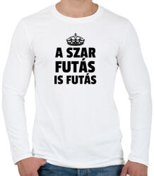 printfashion A szar futás is futás - Férfi hosszú ujjú póló - Fehér (9946512)