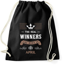 printfashion Az igazi győztesek áprilisban születtek - Sportzsák, Tornazsák - Fekete (1326131)