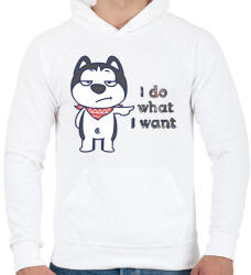 printfashion I do what i want - Férfi kapucnis pulóver - Fehér (2118697)