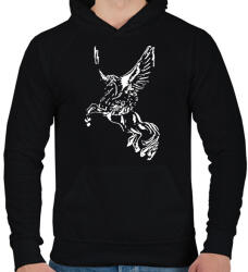 printfashion pegazus - Férfi kapucnis pulóver - Fekete (5728816)