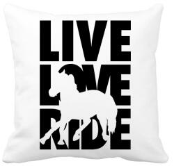 printfashion Live Love Ride lovas - Párnahuzat, Díszpárnahuzat - Fehér (16273317)