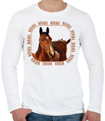 printfashion Horses - Férfi hosszú ujjú póló - Fehér (7491253)