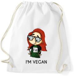 printfashion I m vegan - Sportzsák, Tornazsák - Fehér (1004544)