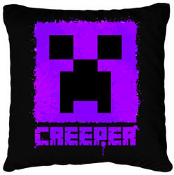 printfashion Minecraft creeper lila - Párnahuzat, Díszpárnahuzat - Fekete (2953314)