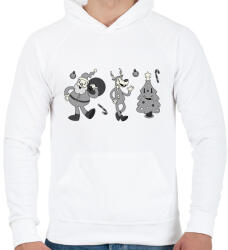printfashion Vintage karácsony - Férfi kapucnis pulóver - Fehér (5635946)