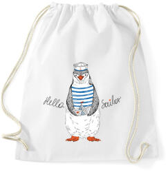 printfashion Tengerész Pingvin - Sportzsák, Tornazsák - Fehér (1251742)