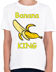 printfashion Banana king - Gyerek póló - Fehér (2478753)