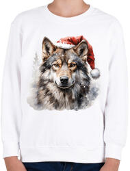 printfashion Karácsonyi farkas - Gyerek pulóver - Fehér (14950203)