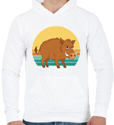 printfashion Vaddisznó - Férfi kapucnis pulóver - Fehér (11797399)