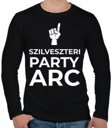 printfashion SZILVESZTERI PARTY ARC - Férfi hosszú ujjú póló - Fekete (11497537)