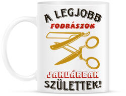 printfashion Fodrász szülinapja január színes - Bögre - Fehér (5489502)