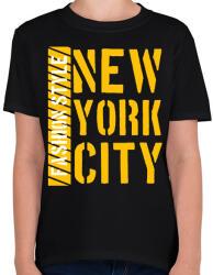printfashion New York City - Gyerek póló - Fekete (4385564)