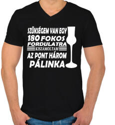 printfashion 180 fok, 3 feles - Férfi V-nyakú póló - Fekete (7172700)